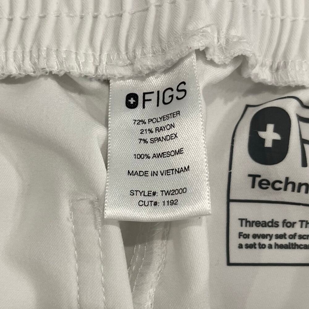 FIGS Yola Skinny Scrub Pants White Size Small - Picture 6 of 8